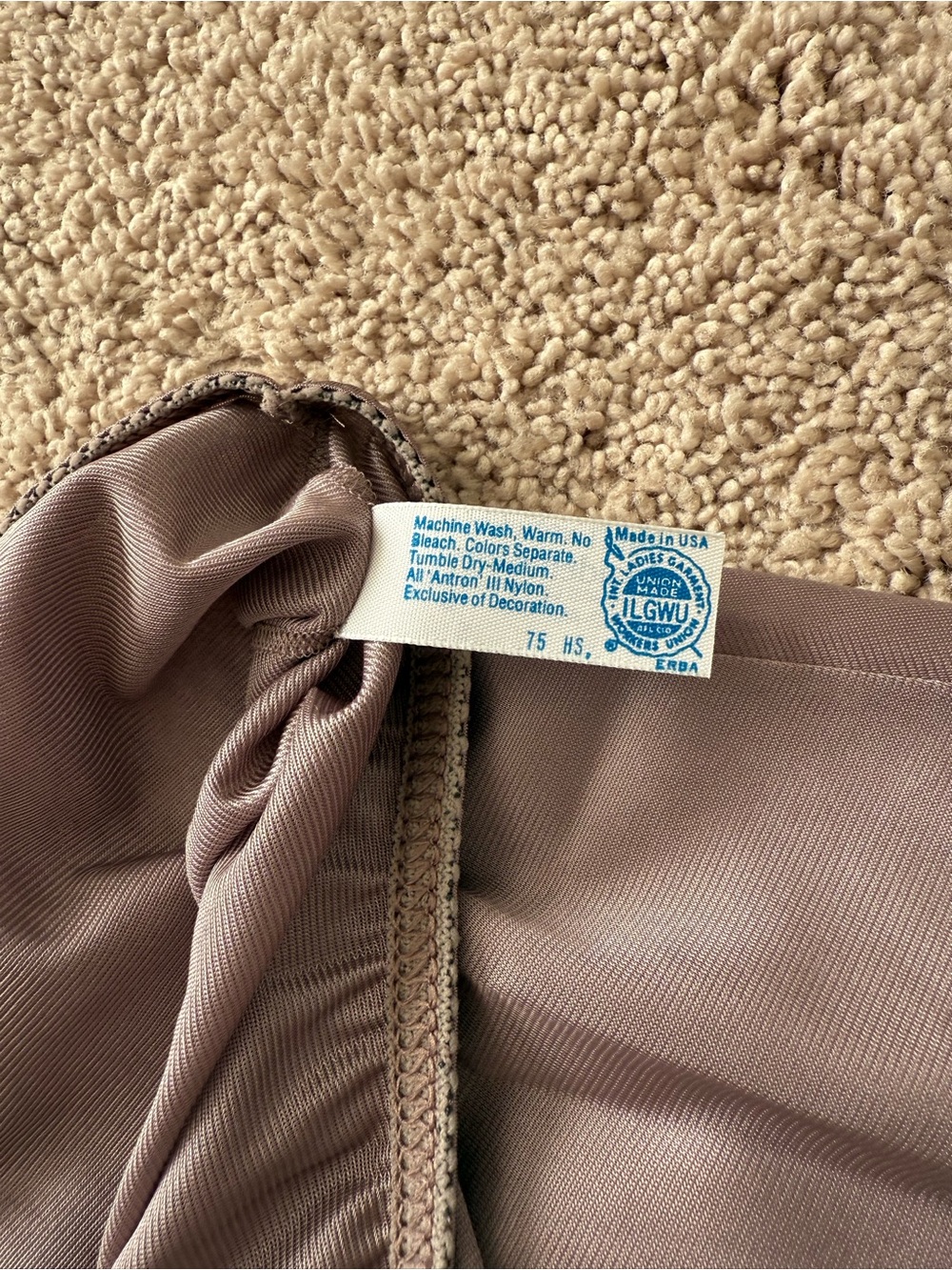 Vintage Sweet Nothings Maidenform Mauve-Taupe Midi Slip Skirt and Camisole - Picture 8 of 10
